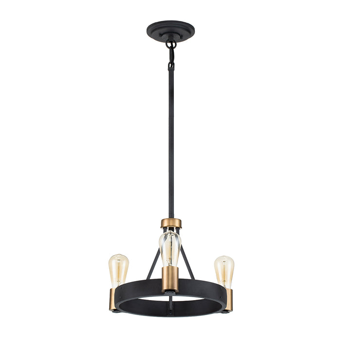 Lampadario Industrial Nordico Silas Acciaio Zinco Antico Ottone 3 Luci E27