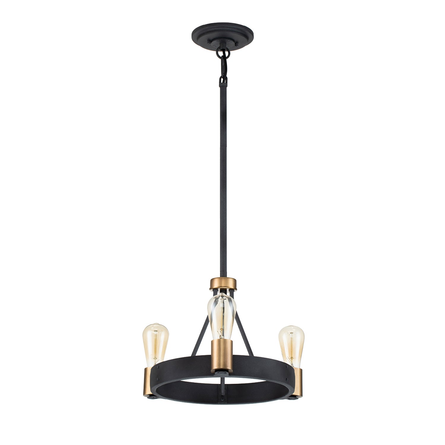 Lampadario Industrial Nordico Silas Acciaio Zinco Antico Ottone 3 Luci E27