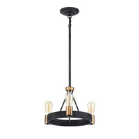 Lampadario Industrial Nordico Silas Acciaio Zinco Antico Ottone 3 Luci E27