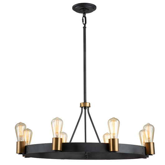 Lampadario Industrial Nordico Silas Acciaio Zinco Antico Ottone 8 Luci E27