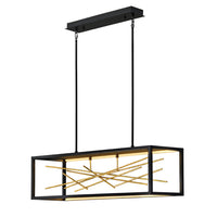 Lampadario Industrial Nordico Styx Acciaio Nero Oro Led Integrato 55W 3000K