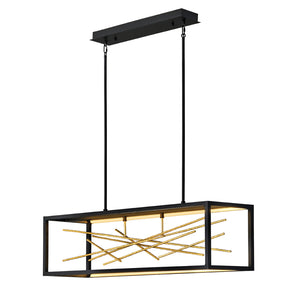 Lampadario Industrial Nordico Styx Acciaio Nero Oro Led Integrato 55W 3000K