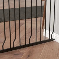 Barriera di Sicurezza per Animali Domestici, Lunghezza Regolabile, 145L x 76H cm, Nero