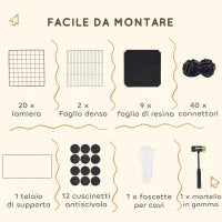 Gabbia per Animali Piccoli Modulabile con Casette Rialzate per Porcellini d'India e Ricci, Nero