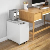 Schedario per Ufficio con 2 Cassetti, Fessura a Busta e Barra per Appendere, in Acciaio, 30x50x53.5 cm, Bianco