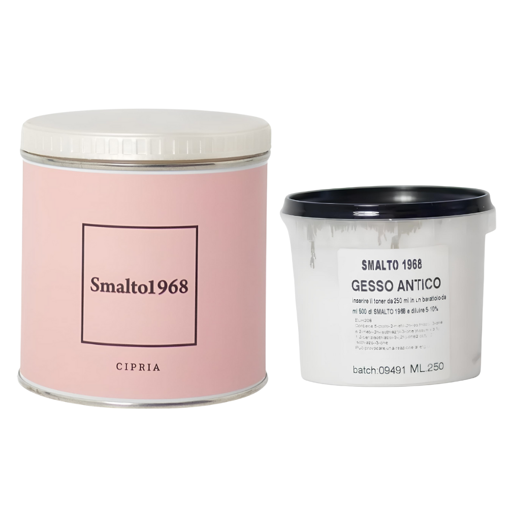 Smalto1968 base acqua gesso antico shabby chic finitura opaca multicolore l 0.5 *** colore- cipria, confezione 1