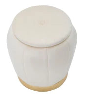 Puff/Contenitore Paris Crema/Gold Cm Ø 43X43