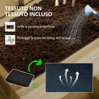 Fioriera con Grigliato e Fori di Drenaggio, in Legno di Abete, 60x16x100 cm