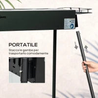 Barbecue a Carbonella con 2 Griglie e Cestini Laterali, 94x39x70cm, Nero