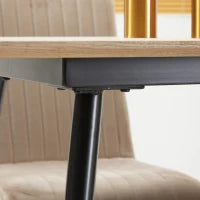 Tavolo da Cucina per 4 Persone in MDF e Acciaio, 140x80x76cm, Colore Legno e Nero