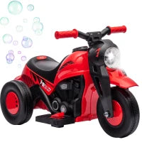 Moto Elettrica per Bambini 6V con Musica, 2,5-3 km/h, per Bambini di 2-5 Anni, Rosso