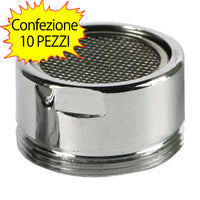Aeratore ottone cromato filetto maschio 28x1 filtro confezione pezzi 10 rubinetto miscelatore