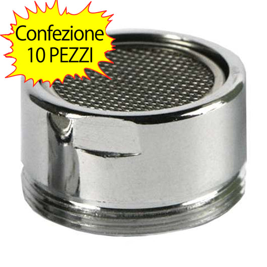 Aeratore ottone cromato filetto maschio 28x1 filtro confezione pezzi 10 rubinetto miscelatore