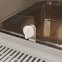 Lettiera per Gatti Chiusa XXL in Acciaio Inox, Coperchio Apribile a 90° e Doppie Porte, 70x50x46.5 cm, Grigio