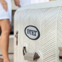 28472EX - Chevron Jet And Bubble Deluxe Cm 239X71 6 Posti Quadrata Con Pompa, Sistema Di Purificazione Acqua, Wif70 Getti, Telo Base, Telo Copertura