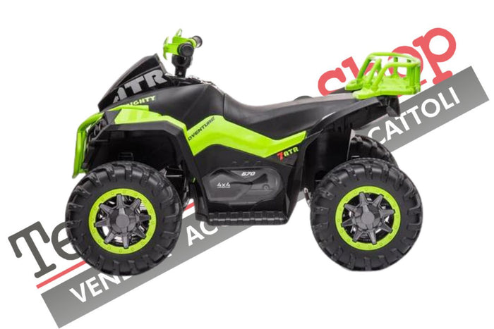 Tecnobike Shop Quad Elettrico per Bambini ATV  1.0 12V  con Radiocomando-Verde