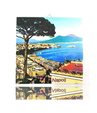 Quadretto Piastrella Decorativa Porta Fortuna Ceramica Cartolina Napoli         