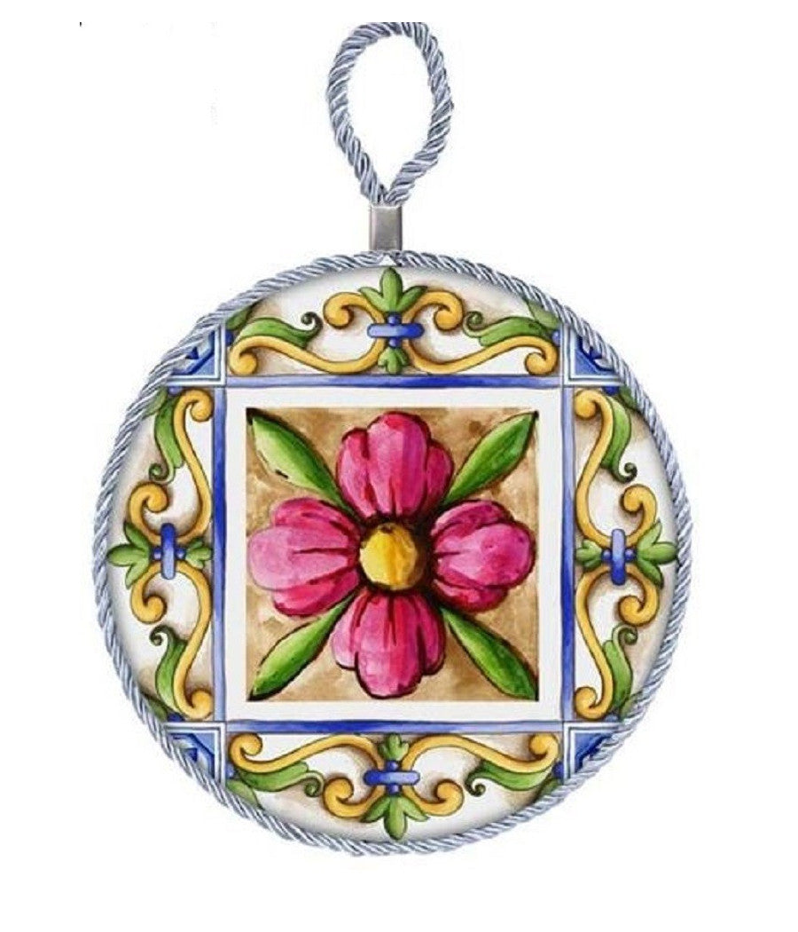 Quadretto Piastrella Ornamentale In Ceramica 11 Cm Terra E Sole 6 Decori 828911         