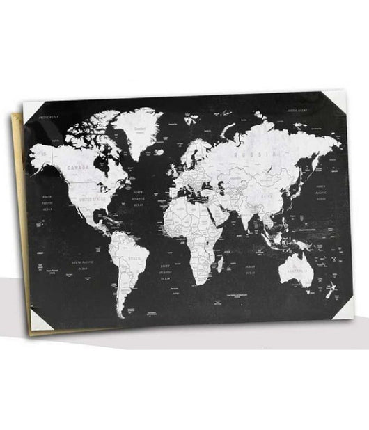 Quadro Decorativo Tela Su Legno Decoro World 70x50x1,8cm Decori Assortiti 834813         