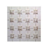 Quadro dipinto bianco con quadretti cm80x80x3/5