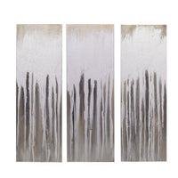 Quadro dipinto bianco marrone cm30x90x3