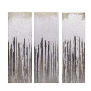 Quadro dipinto bianco marrone cm30x90x3