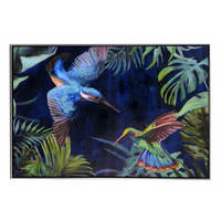 Quadro dipinto colibri' cm 92x62x4,5