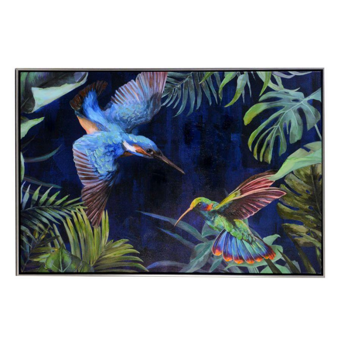 Quadro dipinto colibri' cm 92x62x4,5