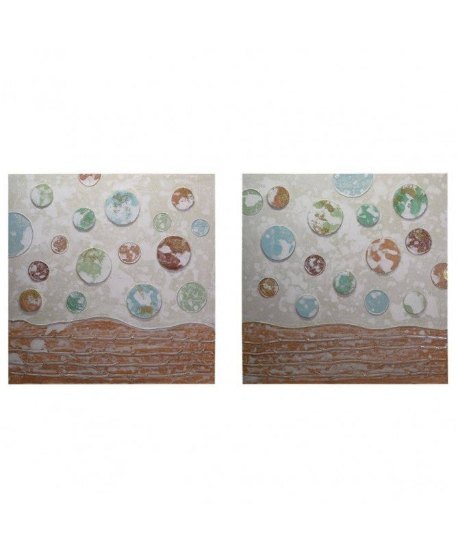 Quadro dipinto Sfere - set da 2