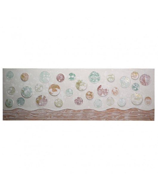 Quadro dipinto sfere cm 50x150x3