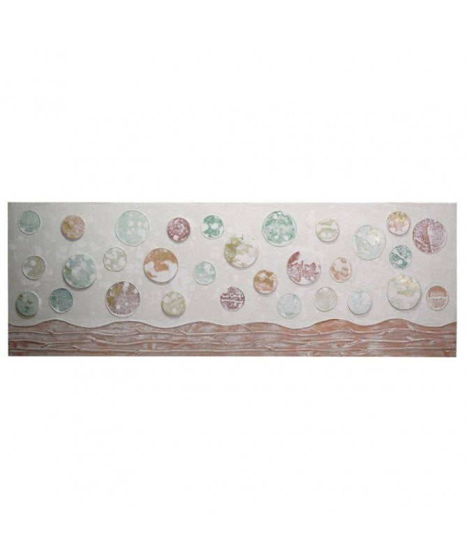 Quadro dipinto sfere cm 50x150x3