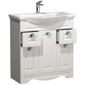 Quadro di Ezooza Set Bagno 2 Pezzi Mobile Extra Large e Lavabo , Bianco ,