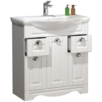 Quadro di Ezooza Set Bagno 2 Pezzi Mobile Extra Large e Lavabo , Bianco ,