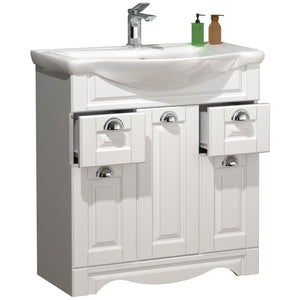 Quadro di Ezooza Set Bagno 2 Pezzi Mobile Extra Large e Lavabo , Bianco ,