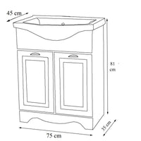 Quadro di Ezooza Set Bagno 2 Pezzi Mobile Extra Large e Lavabo , Bianco ,