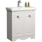Quadro di Ezooza Set Bagno 2 Pezzi Mobile Medium e Lavabo , Bianco ,