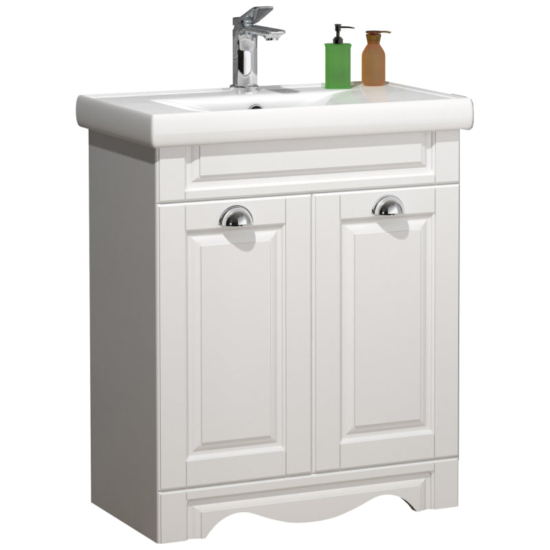 Quadro di Ezooza Set Bagno 2 Pezzi Mobile Medium e Lavabo , Bianco ,