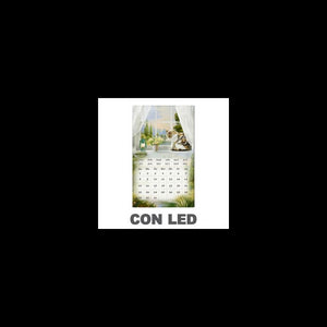 Quadro led con calendario bianco rettangolare cm30x50x1,8