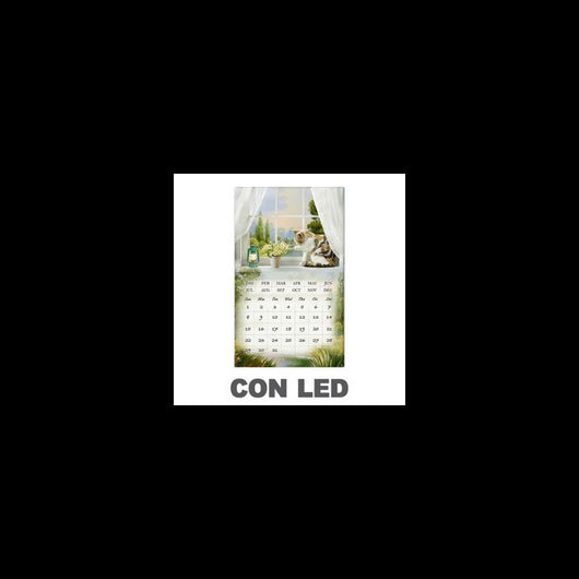 Quadro led con calendario bianco rettangolare cm30x50x1,8