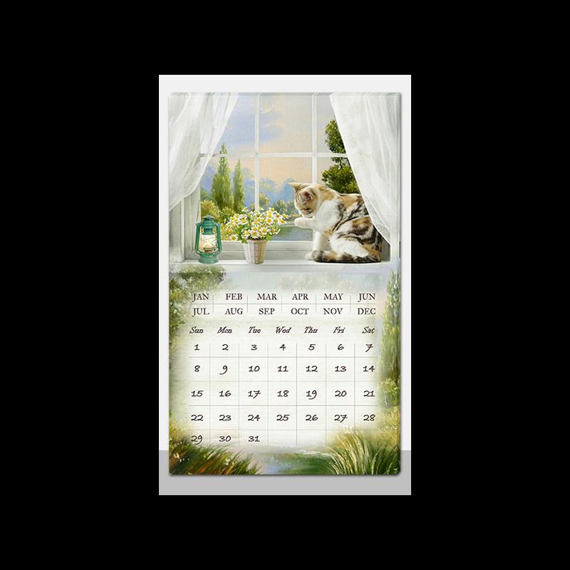 Quadro led con calendario bianco rettangolare cm30x50x1,8