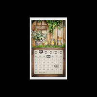 Quadro led con calendario marrone rettangolare cm30x50x1,8