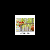 Quadro led fiori bianco rettangolare cm40x30x1,8