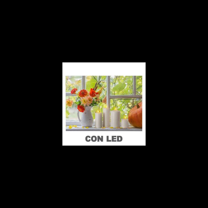 Quadro led fiori bianco rettangolare cm40x30x1,8