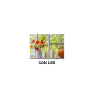Quadro led fiori bianco rettangolare cm40x30x1,8