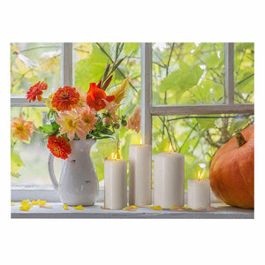 Quadro led fiori bianco rettangolare cm40x30x1,8