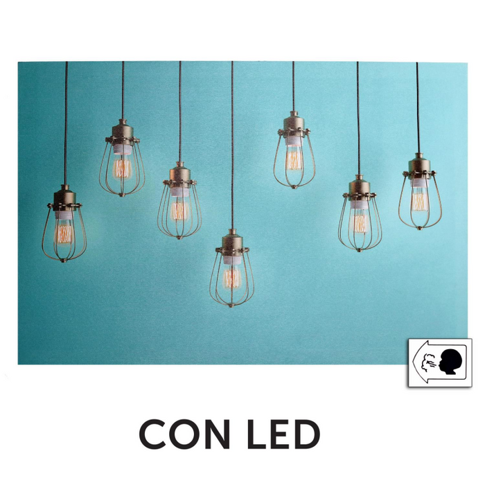 Quadro led lampadine cm 60x40x1,8