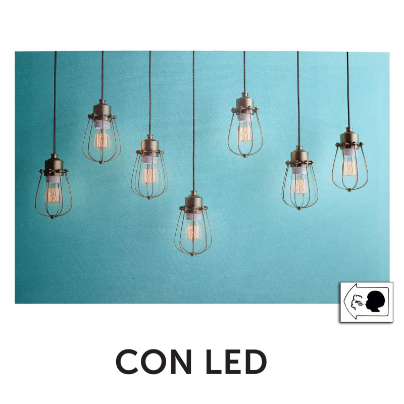 Quadro led lampadine cm 60x40x1,8