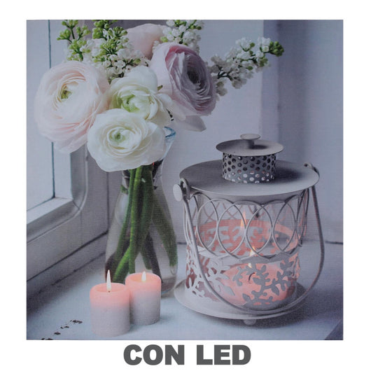 Quadro led lanterna cm40x2,3x40