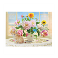 Quadro led vaso di fiori bianco rettangolare cm40x30x1,8