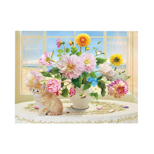 Quadro led vaso di fiori bianco rettangolare cm40x30x1,8